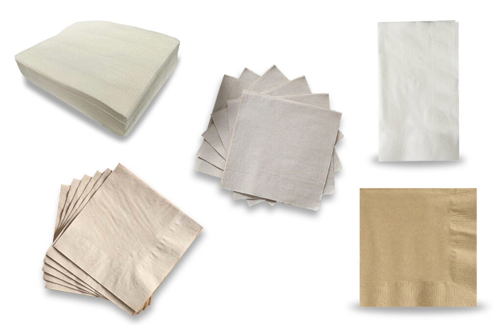 Custom branded premium napkin made from unbleached recycled bamboo fiber